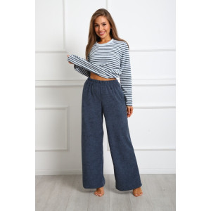 Костюм двойка женский "Крис ПС" махра (р-ры: 46-60) полоса синяя