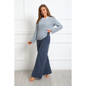 Костюм двойка женский "Крис ПС" махра (р-ры: 46-60) полоса синяя