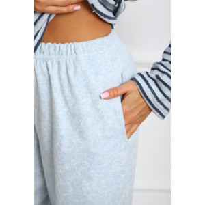 Костюм двойка женский "Крис ПС" махра (р-ры: 46-60) полоса голубая