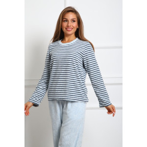 Костюм двойка женский "Крис ПС" махра (р-ры: 46-60) полоса голубая