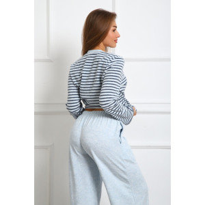 Костюм двойка женский "Крис ПС" махра (р-ры: 46-60) полоса голубая