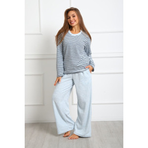 Костюм двойка женский "Крис ПС" махра (р-ры: 46-60) полоса голубая