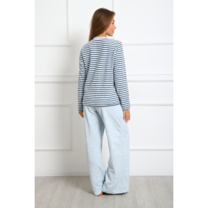 Костюм двойка женский "Крис ПС" махра (р-ры: 46-60) полоса голубая