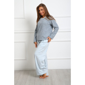 Костюм двойка женский "Крис ПС" махра (р-ры: 46-60) полоса голубая