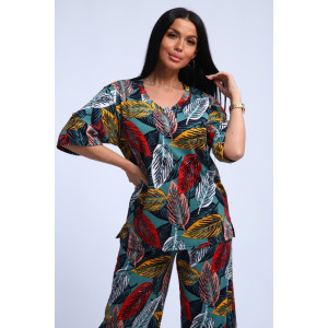 Костюм двойка женский "Джина-2" кулирка (р-ры: 46-72) листопад Костюм двойка женский "Джина-2" кулирка (р-ры: 46-72) листопад