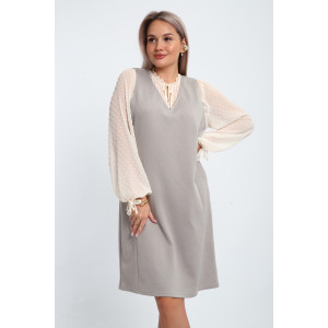 Сарафан женский №32739 тесла (р-ры: 48-58) светло-серый