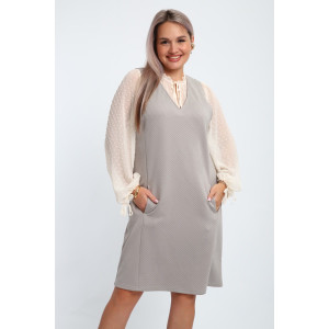 Сарафан женский №32739 тесла (р-ры: 48-58) светло-серый