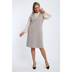 Сарафан женский №32739 тесла (р-ры: 48-58) светло-серый