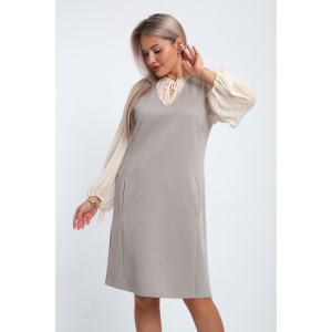 Сарафан женский №32739 тесла (р-ры: 48-58) светло-серый