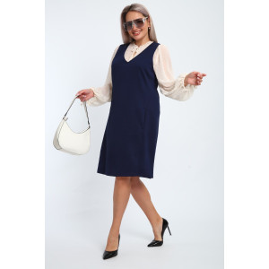 Сарафан женский №32739 тесла (р-ры: 48-58) темно-синий Сарафан женский №32739 тесла (р-ры: 48-58) темно-синий