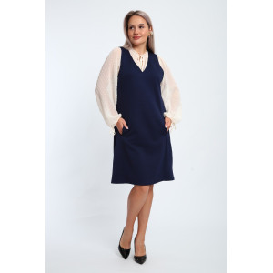 Сарафан женский №32739 тесла (р-ры: 48-58) темно-синий Сарафан женский №32739 тесла (р-ры: 48-58) темно-синий