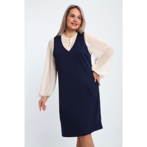 Сарафан женский №32739 тесла (р-ры: 48-58) темно-синий Сарафан женский №32739 тесла (р-ры: 48-58) темно-синий