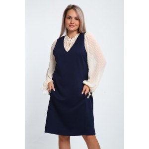 Сарафан женский №32739 тесла (р-ры: 48-58) темно-синий Сарафан женский №32739 тесла (р-ры: 48-58) темно-синий