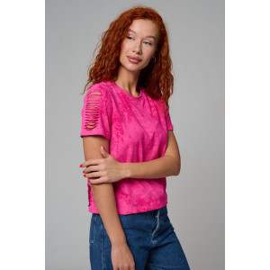 Футболка женская №7497 кулирка с лайкрой пенье (р-ры: 42-52) розовый винтаж Футболка женская №7497 кулирка с лайкрой пенье (р-ры: 42-52) розовый винтаж