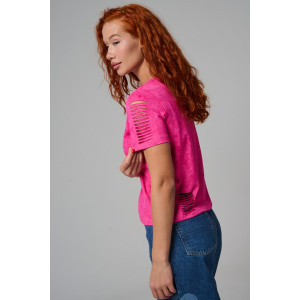 Футболка женская №7497 кулирка с лайкрой пенье (р-ры: 42-52) розовый винтаж Футболка женская №7497 кулирка с лайкрой пенье (р-ры: 42-52) розовый винтаж