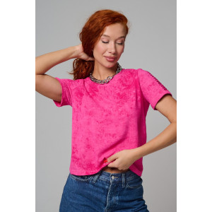Футболка женская №7497 кулирка с лайкрой пенье (р-ры: 42-52) розовый винтаж Футболка женская №7497 кулирка с лайкрой пенье (р-ры: 42-52) розовый винтаж