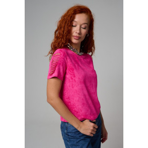 Футболка женская №7497 кулирка с лайкрой пенье (р-ры: 42-52) розовый винтаж Футболка женская №7497 кулирка с лайкрой пенье (р-ры: 42-52) розовый винтаж