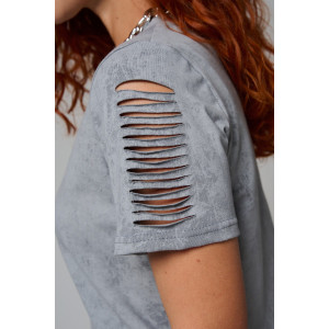 Футболка женская №7497 кулирка с лайкрой пенье (р-ры: 42-52) серый винтаж Футболка женская №7497 кулирка с лайкрой пенье (р-ры: 42-52) серый винтаж