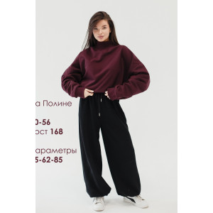 Худи женское №057038 футер на флисе (р-ры: 44-56) бордовый Худи женское №057038 футер на флисе (р-ры: 44-56) бордовый