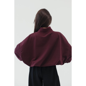 Худи женское №057038 футер на флисе (р-ры: 44-56) бордовый Худи женское №057038 футер на флисе (р-ры: 44-56) бордовый