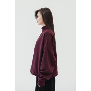 Худи женское №057038 футер на флисе (р-ры: 44-56) бордовый Худи женское №057038 футер на флисе (р-ры: 44-56) бордовый