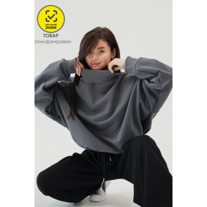 Худи женское №057038 футер на флисе (р-ры: 44-56) серый Худи женское №057038 футер на флисе (р-ры: 44-56) серый