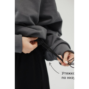 Худи женское №057038 футер на флисе (р-ры: 44-56) серый Худи женское №057038 футер на флисе (р-ры: 44-56) серый