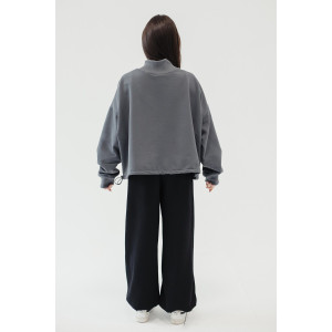 Худи женское №057038 футер на флисе (р-ры: 44-56) серый Худи женское №057038 футер на флисе (р-ры: 44-56) серый