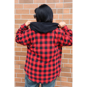 Рубашка женская "Дебют" флис (р-ры: 48-58) красный