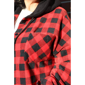 Рубашка женская "Дебют" флис (р-ры: 48-58) красный