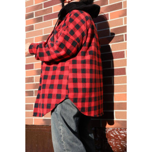 Рубашка женская "Дебют" флис (р-ры: 48-58) красный