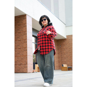 Рубашка женская "Дебют" флис (р-ры: 48-58) красный