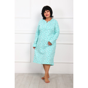 Сорочка женская "Нежность" футер (р-ры: 48-62) зеленый