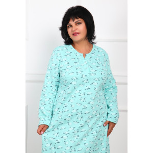 Сорочка женская "Нежность" футер (р-ры: 48-62) зеленый