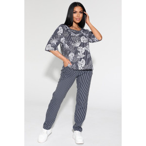 Костюм двойка женский №1798/6 кулирка (р-ры: 48-62) графит