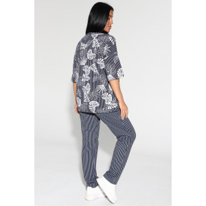 Костюм двойка женский №1798/6 кулирка (р-ры: 48-62) графит