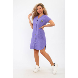 Халат женский "Панда" кулирка (р-ры: 42-56) сиреневый Халат женский "Панда" кулирка (р-ры: 42-56) сиреневый