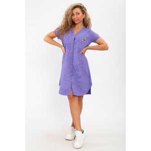 Халат женский "Панда" кулирка (р-ры: 42-56) сиреневый Халат женский "Панда" кулирка (р-ры: 42-56) сиреневый