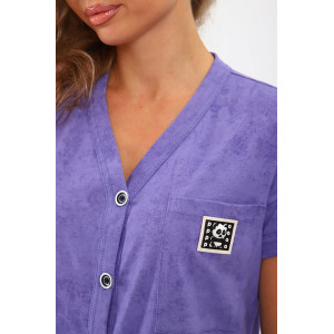 Халат женский "Панда" кулирка (р-ры: 42-56) сиреневый Халат женский "Панда" кулирка (р-ры: 42-56) сиреневый