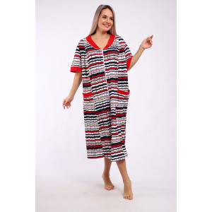 Халат женский "Кокетка" кулирка (р-ры: 64-70) 3д полоса Халат женский "Кокетка" кулирка (р-ры: 64-70) 3д полоса