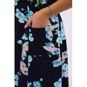 Халат женский "Кокетка" кулирка (р-ры: 52-70) голубая сакура Халат женский "Кокетка" кулирка (р-ры: 52-70) голубая сакура