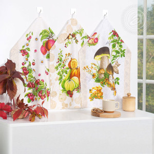 Набор кухонный из 2-х полотенец рогожка "Дары осени" Набор кухонный из 2-х полотенец рогожка "Дары осени"