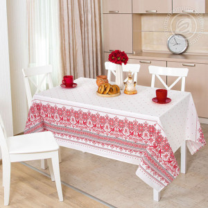 Скатерть из рогожки "Вышивка русская"