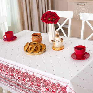 Скатерть из рогожки "Вышивка русская"