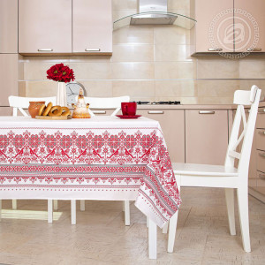 Скатерть из рогожки "Вышивка русская"