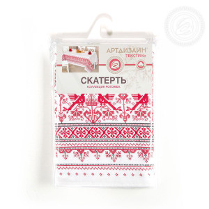 Скатерть из рогожки "Вышивка русская"