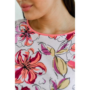 Пижама женская "Белла" 1324-8 кулирка (последний размер) розовые цветы 52