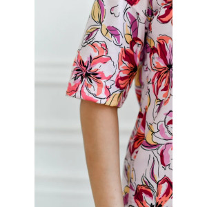 Пижама женская "Белла" 1324-8 кулирка (последний размер) розовые цветы 52