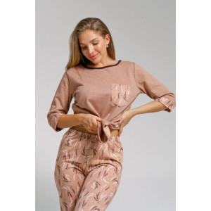 Пижама женская "Юля" 1326 футер (последний размер) коричневый 46,56,58 Пижама женская "Юля" 1326 футер (последний размер) коричневый 46,56,58