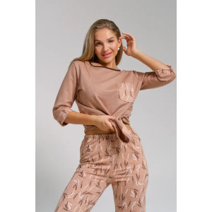 Пижама женская "Юля" 1326 футер (последний размер) коричневый 46,56,58 Пижама женская "Юля" 1326 футер (последний размер) коричневый 46,56,58